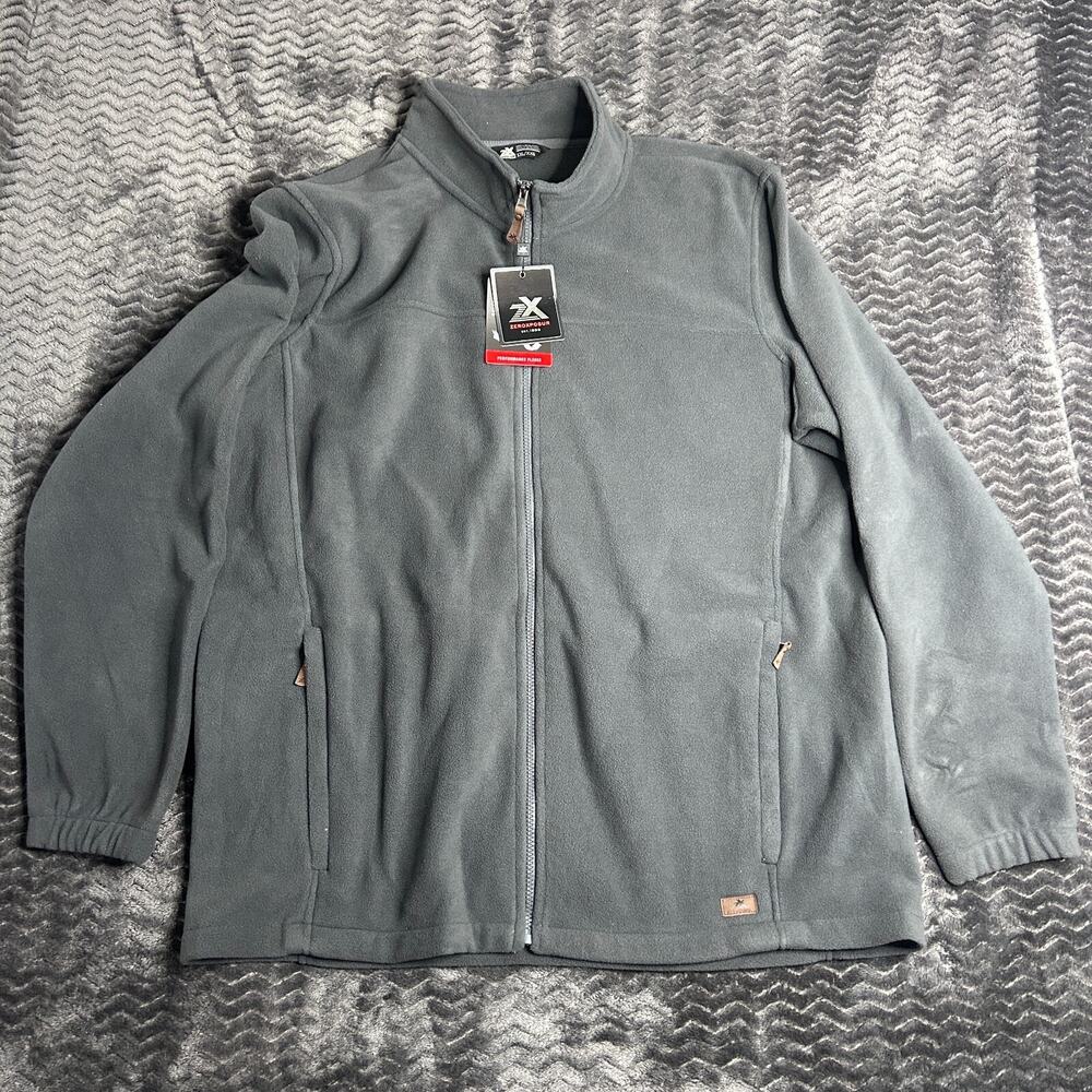 NWT ZeroXposur Performance Fleece Jacket Slate Gray Men's Size 2XL Full Zip
